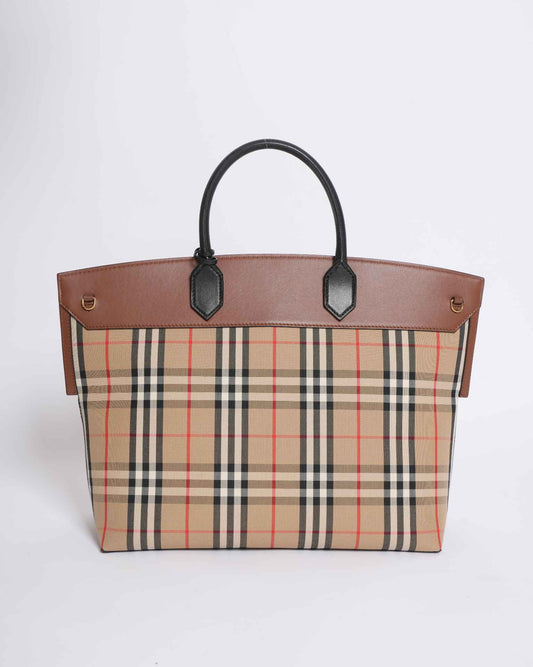 New  Burberry society top handle bag