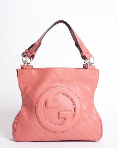 Gucci Pink Quilted Leather Blondie Shoulder Bag in Pink
