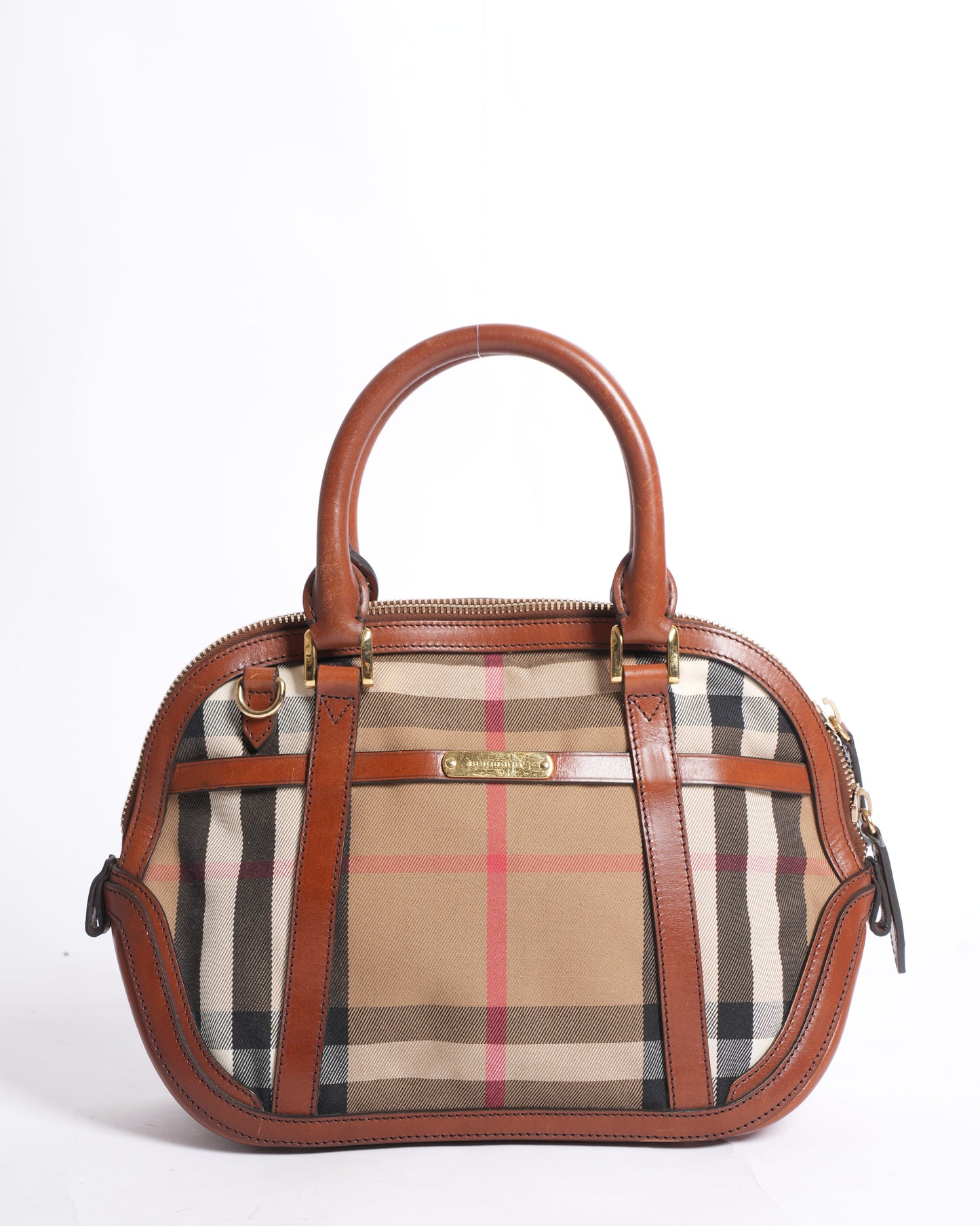 Burberry Ho  Check Bridle Orchard Top Handle Bag