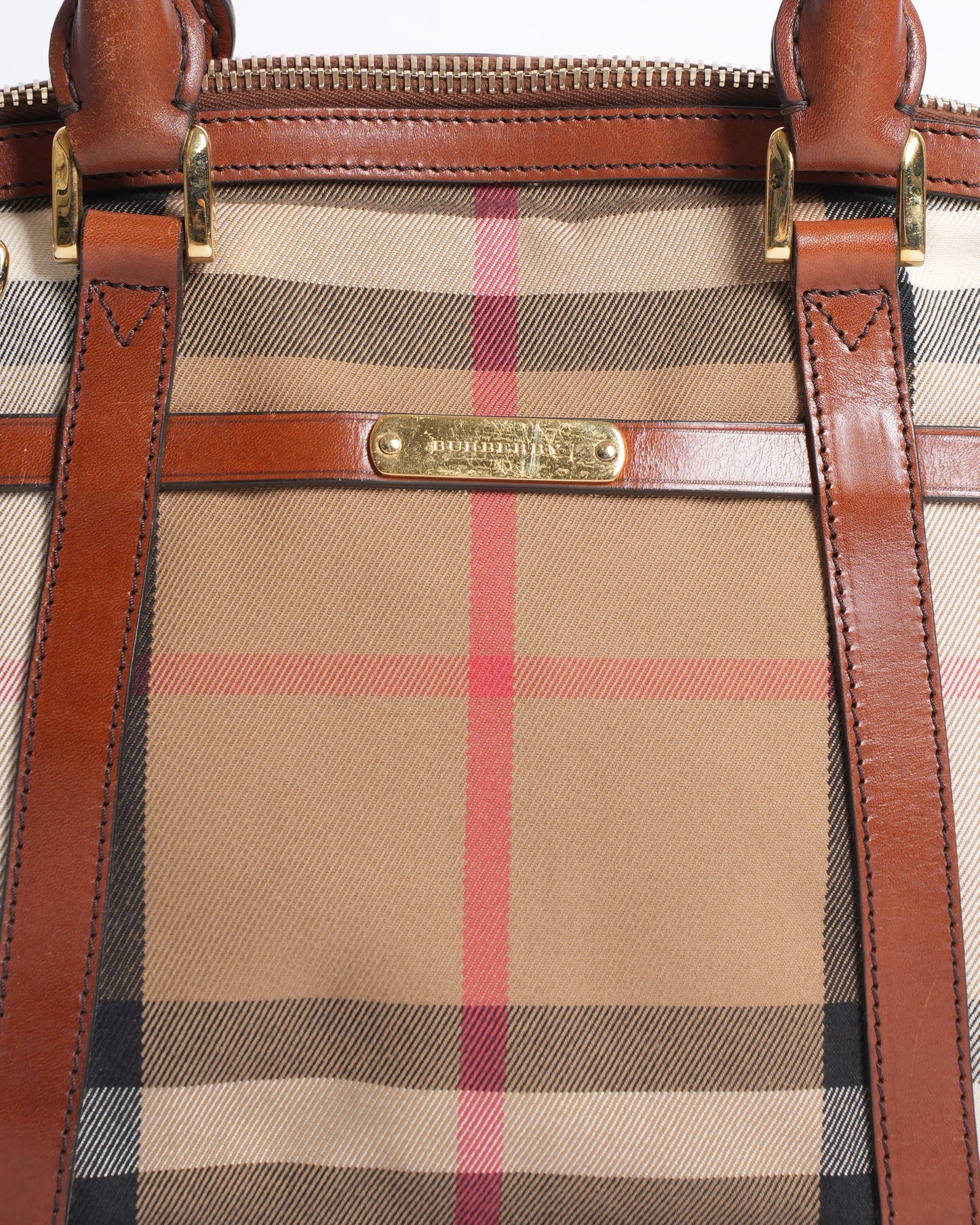 Burberry Ho  Check Bridle Orchard Top Handle Bag