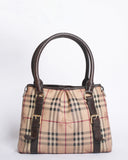 Burberry Beige Haymarket Check Coated Small Tote Bag