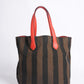 Fendi Vertical Open Shopping Tote Paquin Canvas In Size Medium