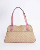 Gucci GG Canvas Tote Bag In Beige & Pink