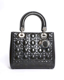 Dior Medium Lady Dior Patent Cannage Calfskin Bag