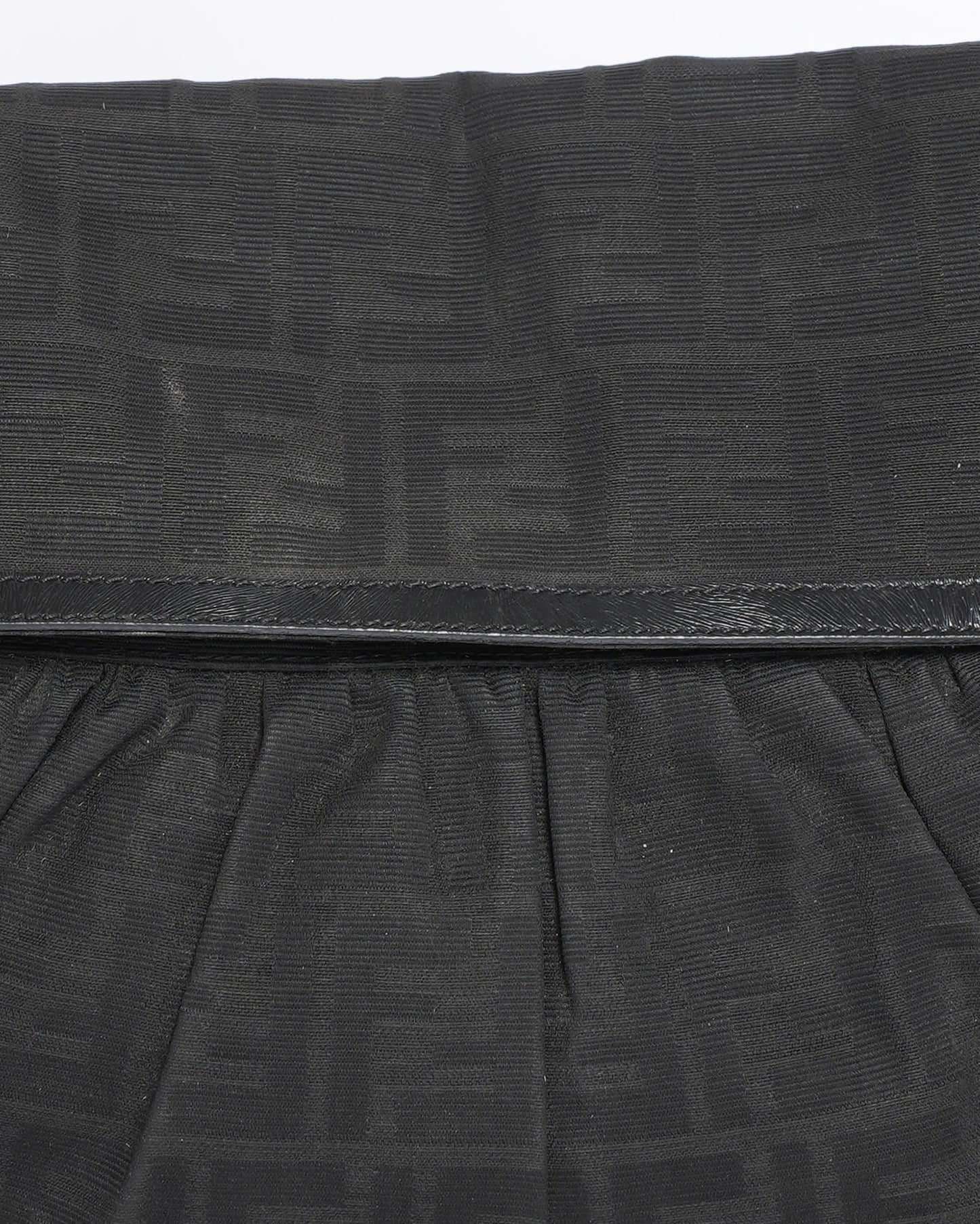 Fendi Black Zucca Canvas Chef Shoulder Bag