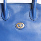 Burberry Navy Blue Pebbled Leather Domed Satchel Handbag
