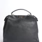 Fendi Peekaboo Leather Handbag In Black