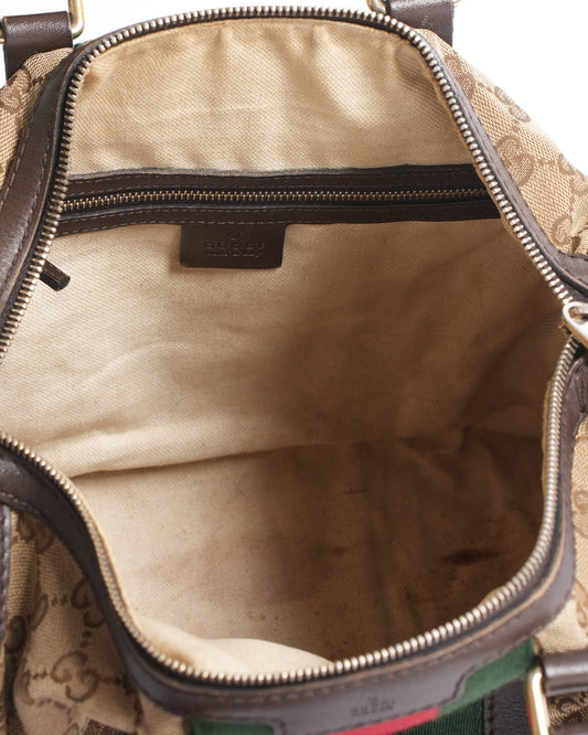 Gucci GG Canvas Web Boston Bag