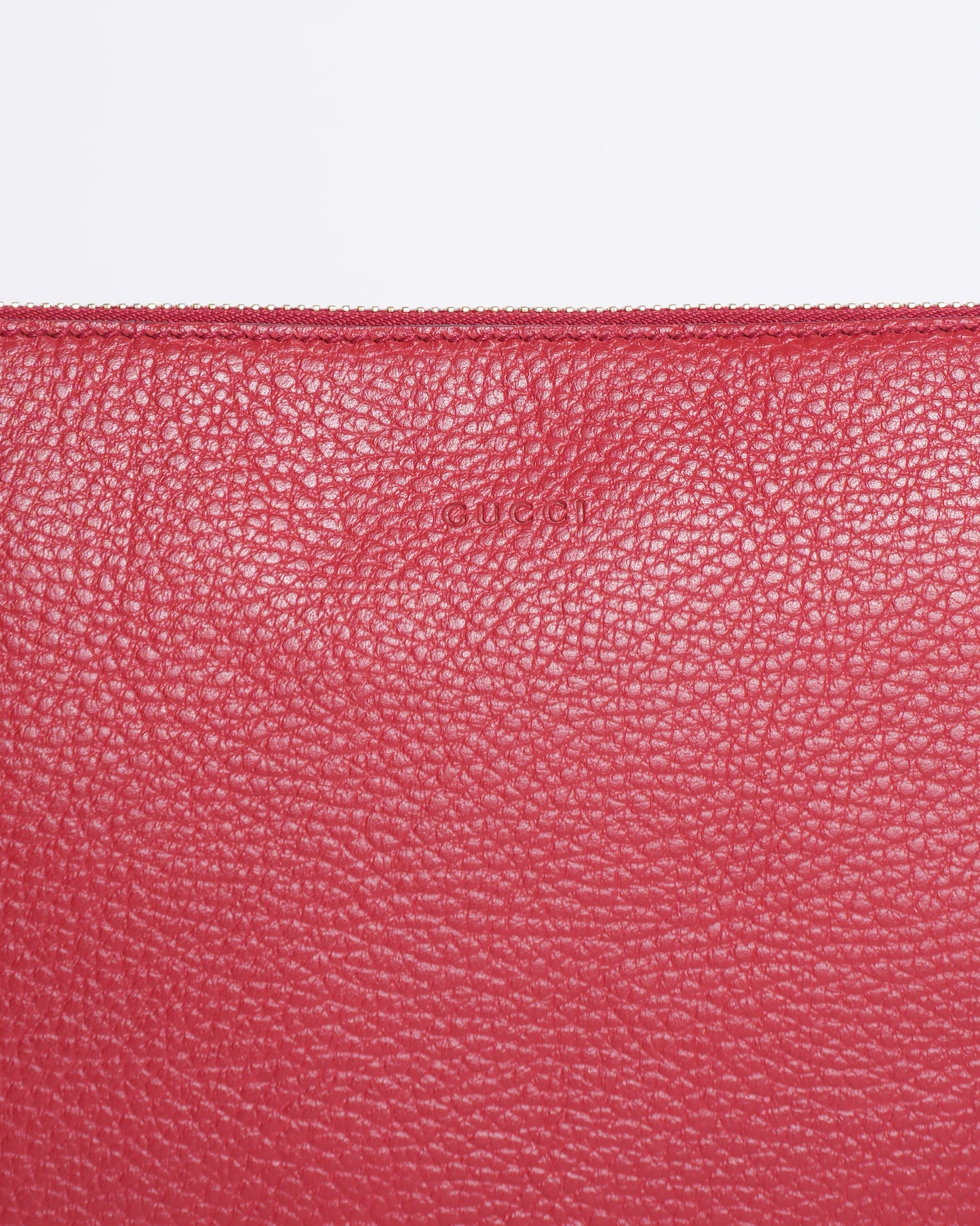 Gucci Red Leather Zamboo Clutch Bag