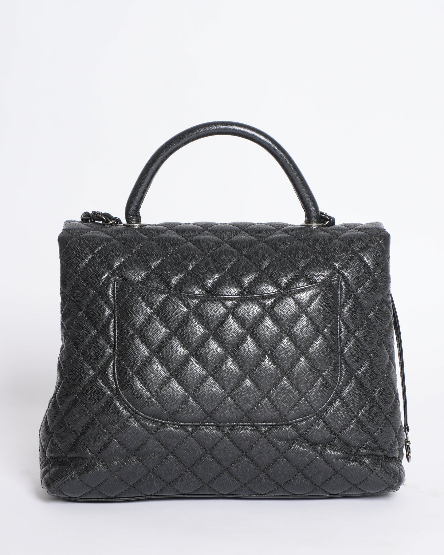 Chanel Quilted Caviar Coco Handle Bag in Black