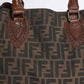 Fendi Canvas Zucca Shoulder Bag In Brown