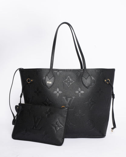 New Louis Vuitton Neverfull MM Monogram Empreinte Leather Bag