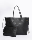 New Louis Vuitton Neverfull MM Monogram Empreinte Leather Bag