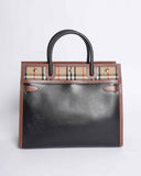 New Burberry Ho  Check Title Top Handle Bag