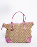 Gucci Canvas & Leather Shoulder Bag in Metallic Pink