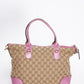 Gucci Canvas & Leather Shoulder Bag in Metallic Pink
