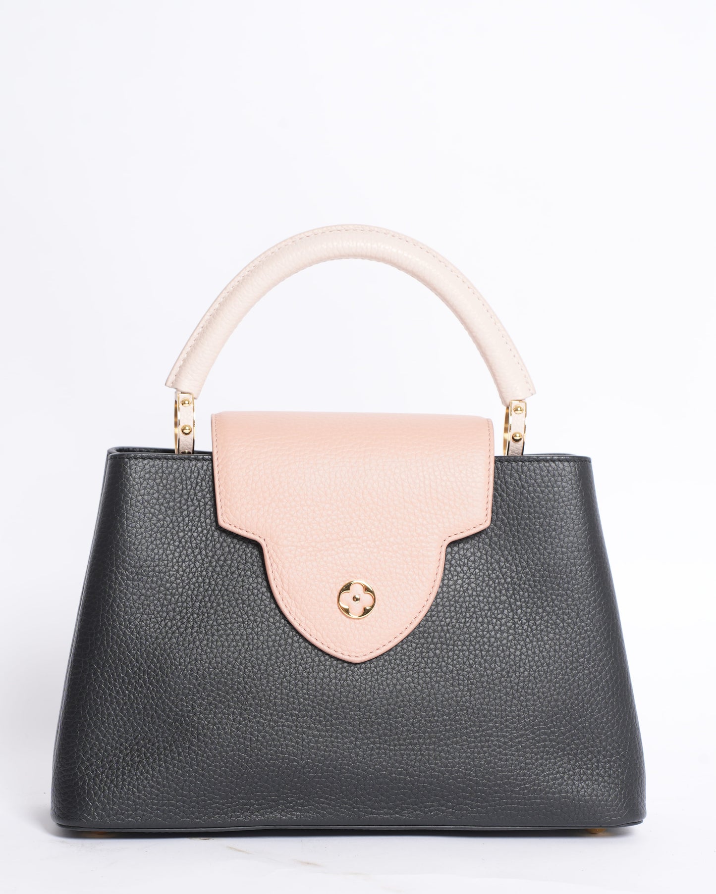 Louis Vuitton Capucines MM Top Handle Bag in Colourblock Pink & Black