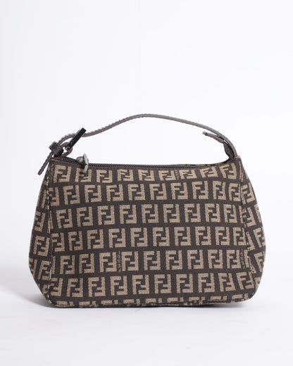 Fendi Black Fabric Baguette Shoulder Bag