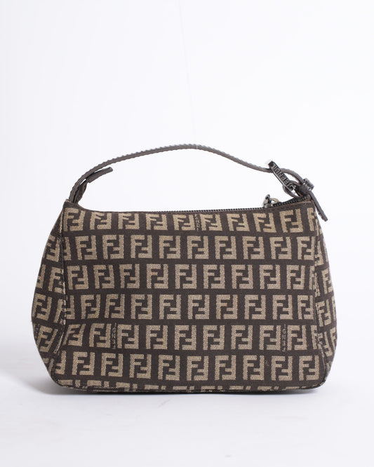 Fendi Black Fabric Baguette Shoulder Bag