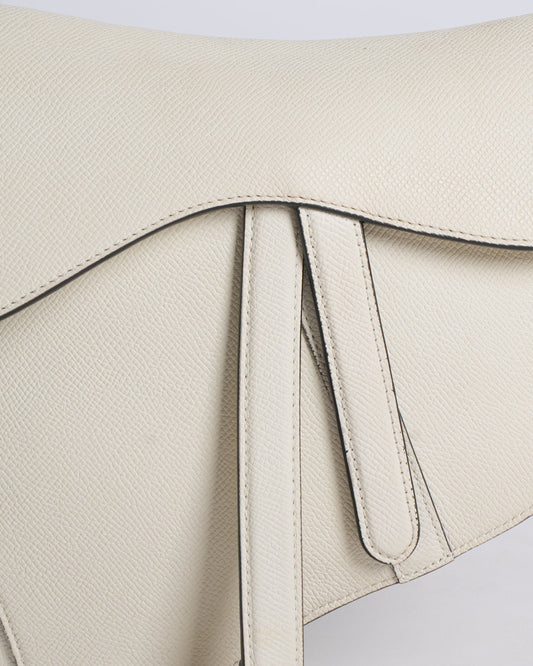 Christian dior saddle bag with strap in latte grained calfskin