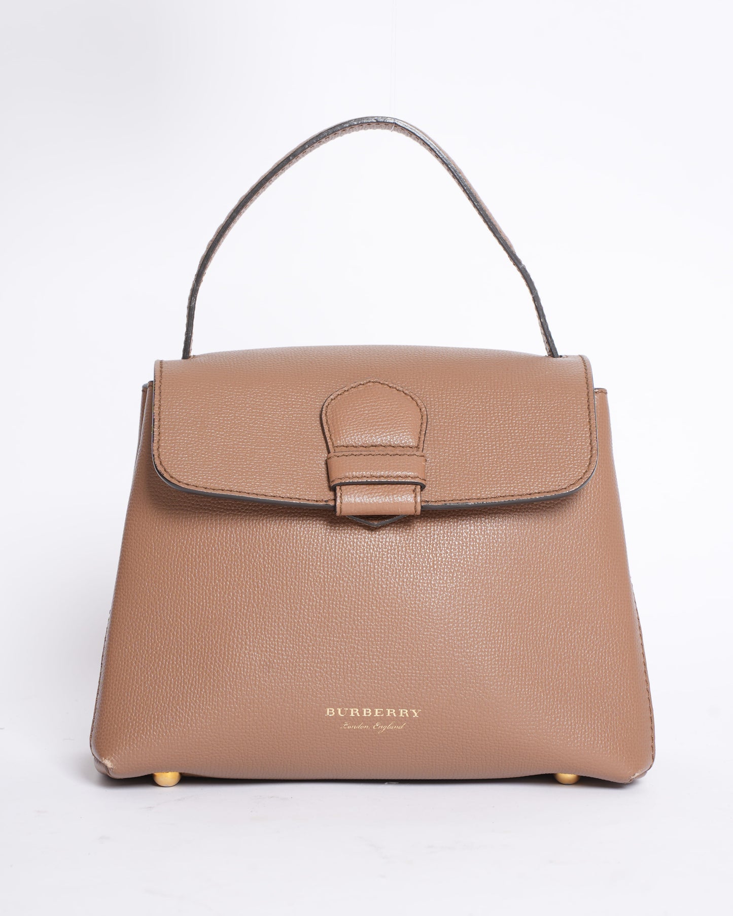 Burberry Camberley Top Handle Bag in Leather and Ho  Check Canvas