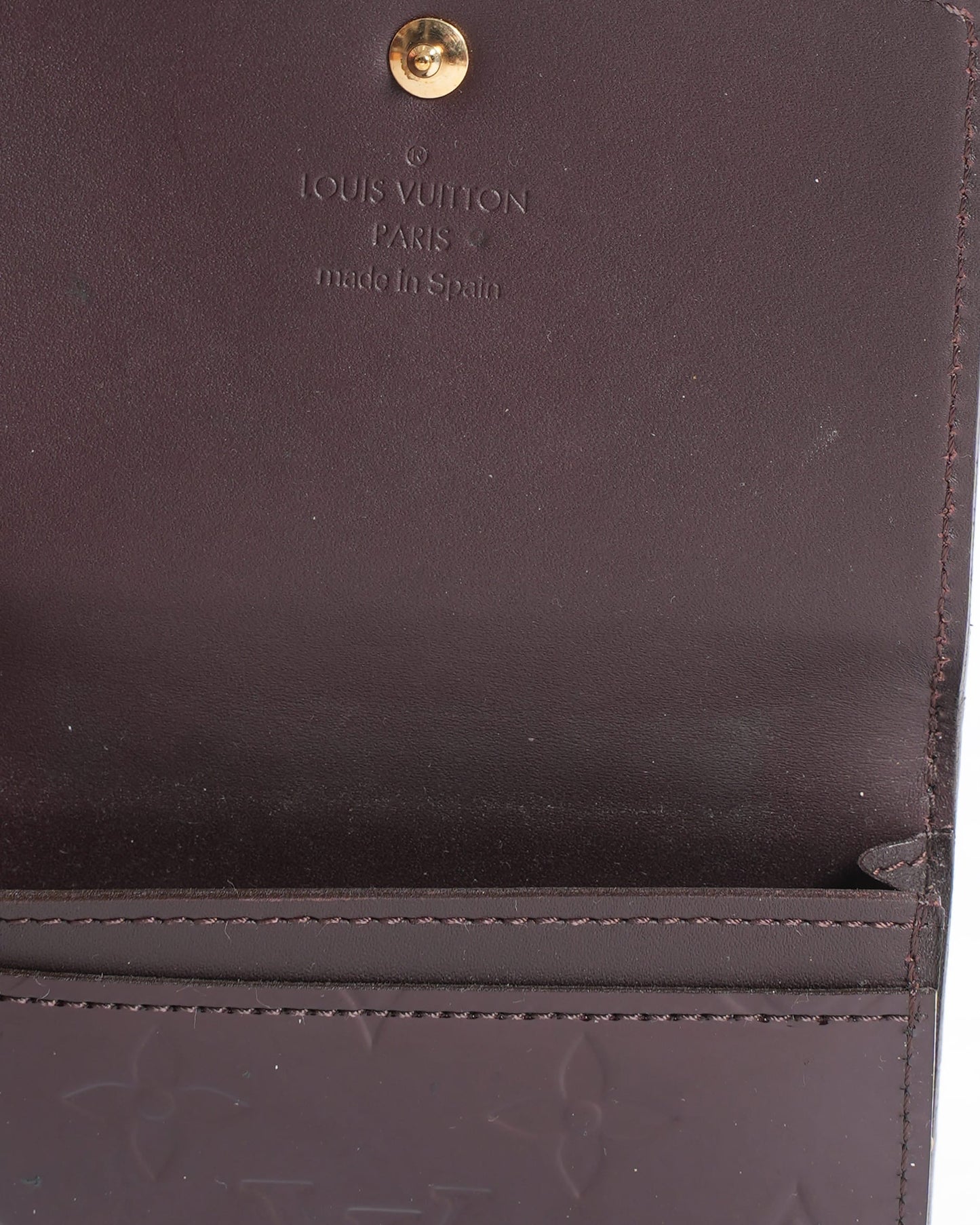 Louis Vuitton Monogram Vernis Card Case in Maroon