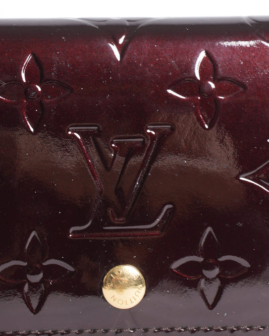 Louis Vuitton Monogram Vernis Card Case in Maroon