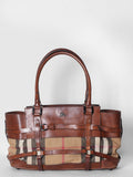 Burberry Brown Ho  Check Bridle Satchel Bag