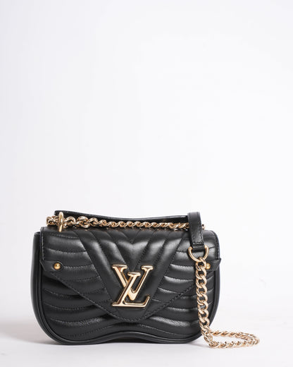 Louis Vuitton Black Leather Wave Chain PM Bag
