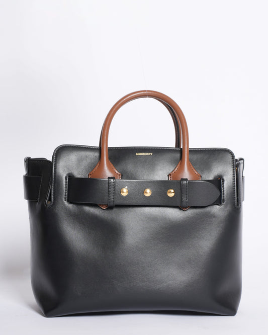 Burberry Small Triple Stud Calfskin Top Handle Bag with Shoulder Strap