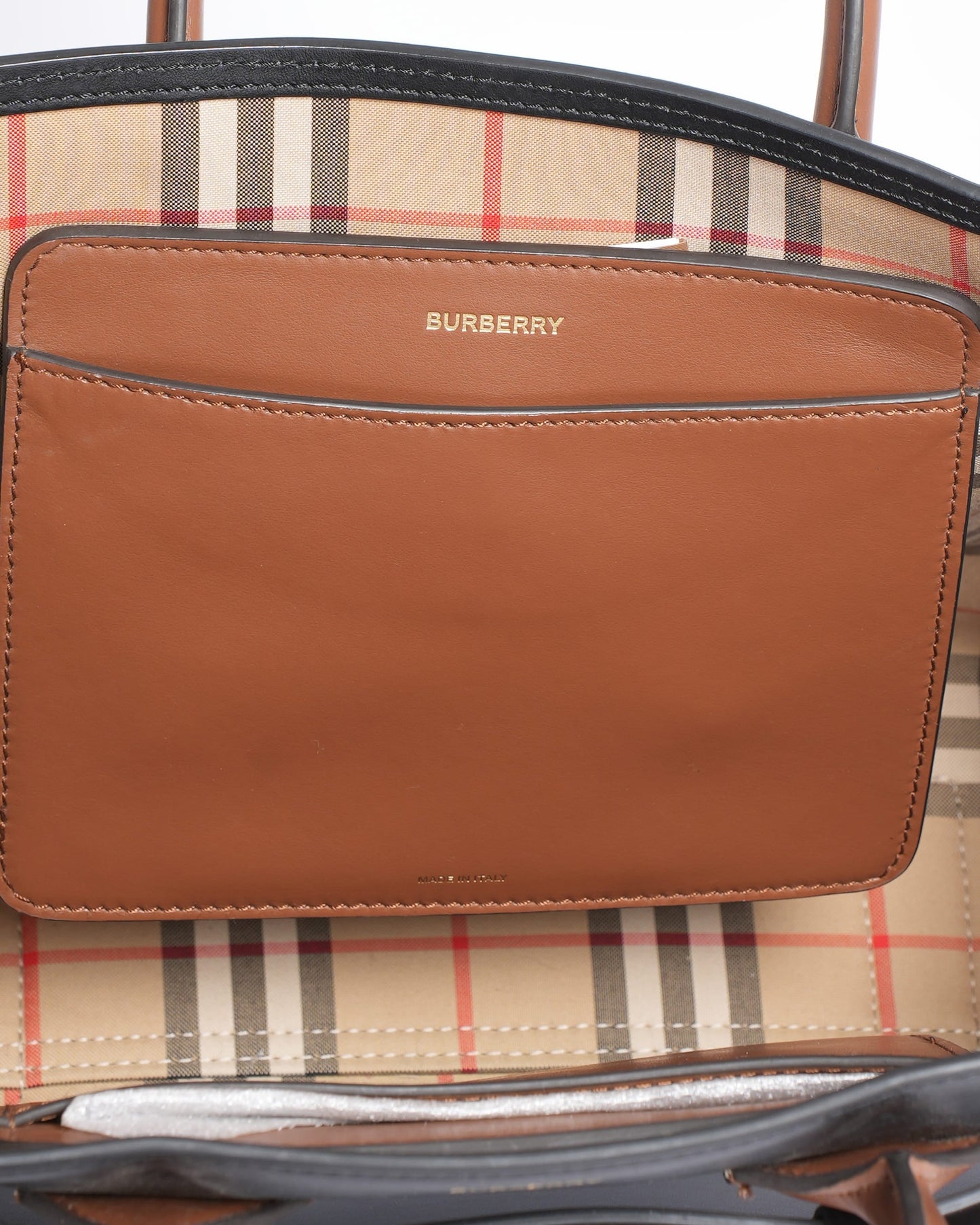 Burberry Small Triple Stud Calfskin Top Handle Bag with Shoulder Strap