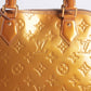 Louis Vuitton Monogram Vernis Alma Jaune Passion Yellow Handbag Enamel