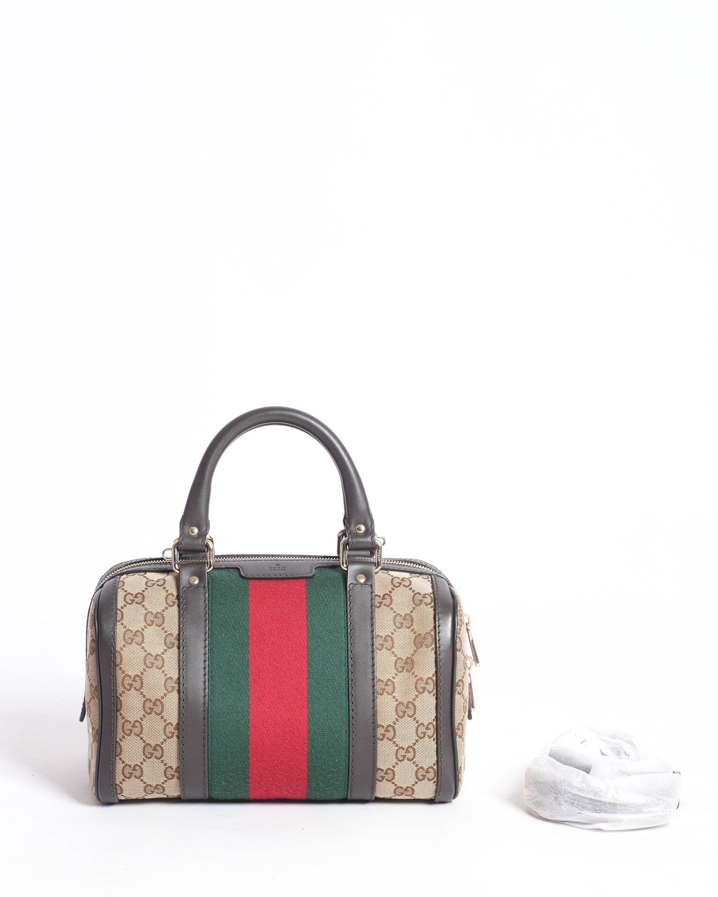Gucci GG canvas   Web Small Boston bag