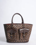 Louis vuitton manosque gm tote bag in damier ebene canvas