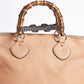 Gucci Light Brown Leather Bamboo Handle Shopper Tote