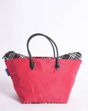 Burberry Nova Check Blue Label Tote Bag In Nylon Red