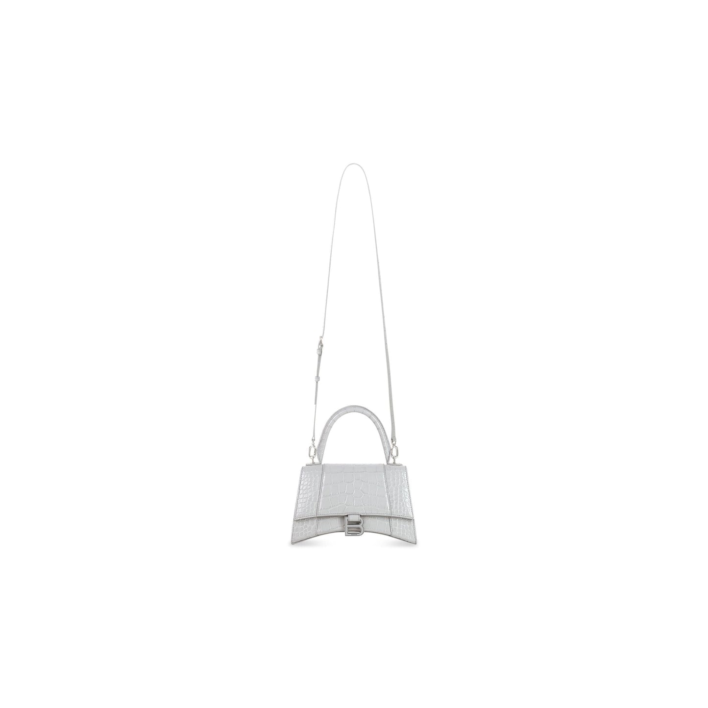BLN-CIAGA HOURGLASS SMALL HANDBAG CROCODILE EMBOSSED IN GREY