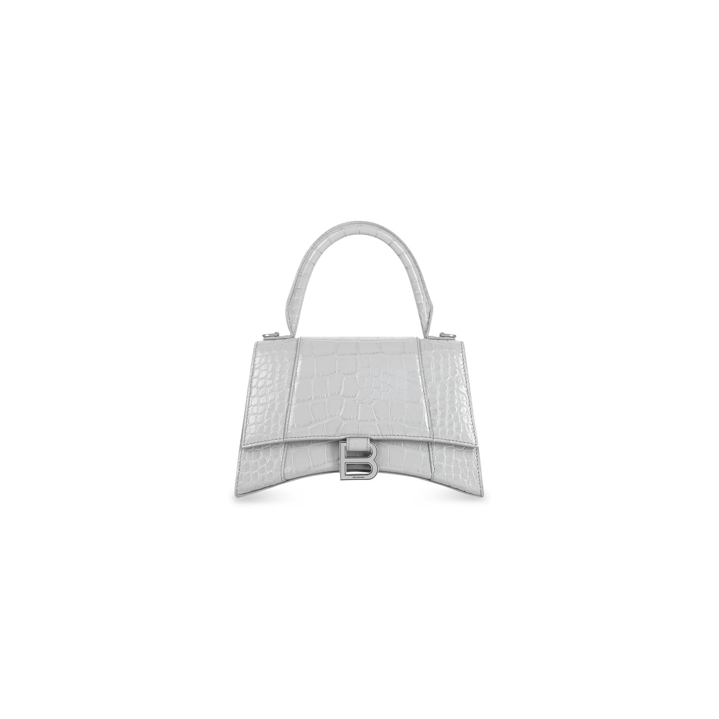 BLN-CIAGA HOURGLASS SMALL HANDBAG CROCODILE EMBOSSED IN GREY