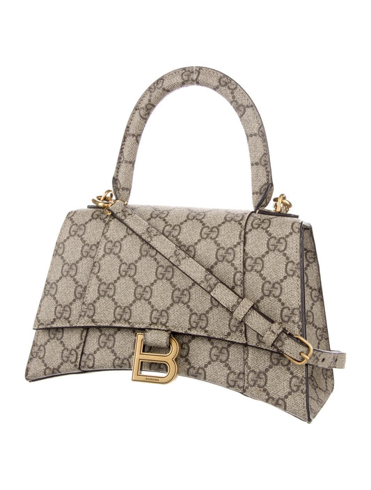 GUCCI X BALENCIAGA GG SUPREME MONOGRAM HOURGLASS BAG