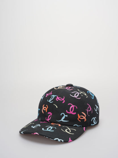 Chanel Black Hat with multicolor CC Logos from the latest 24S collection