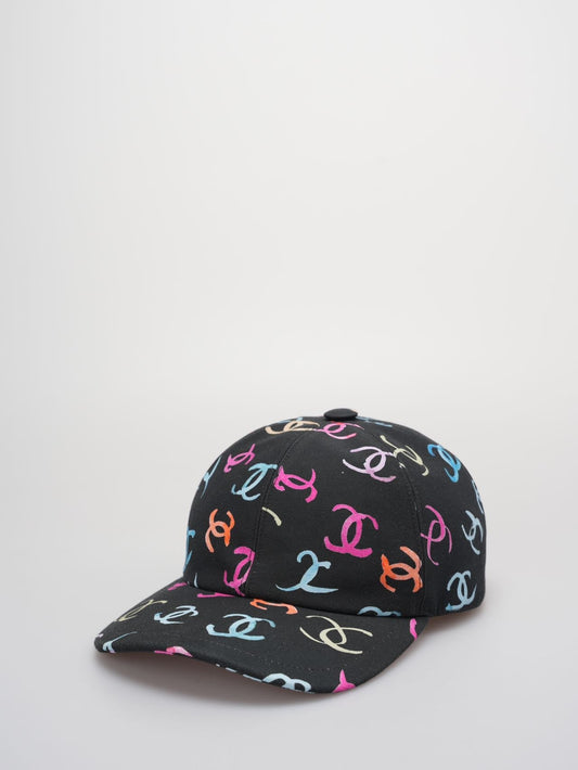 Chanel Black Hat with multicolor CC Logos from the latest 24S collection