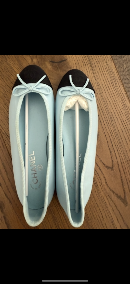 Chanel Blue Ballet Flats