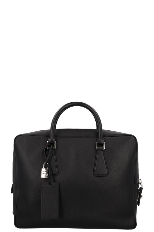 PRADA Saffiano Briefcase Leather Black
