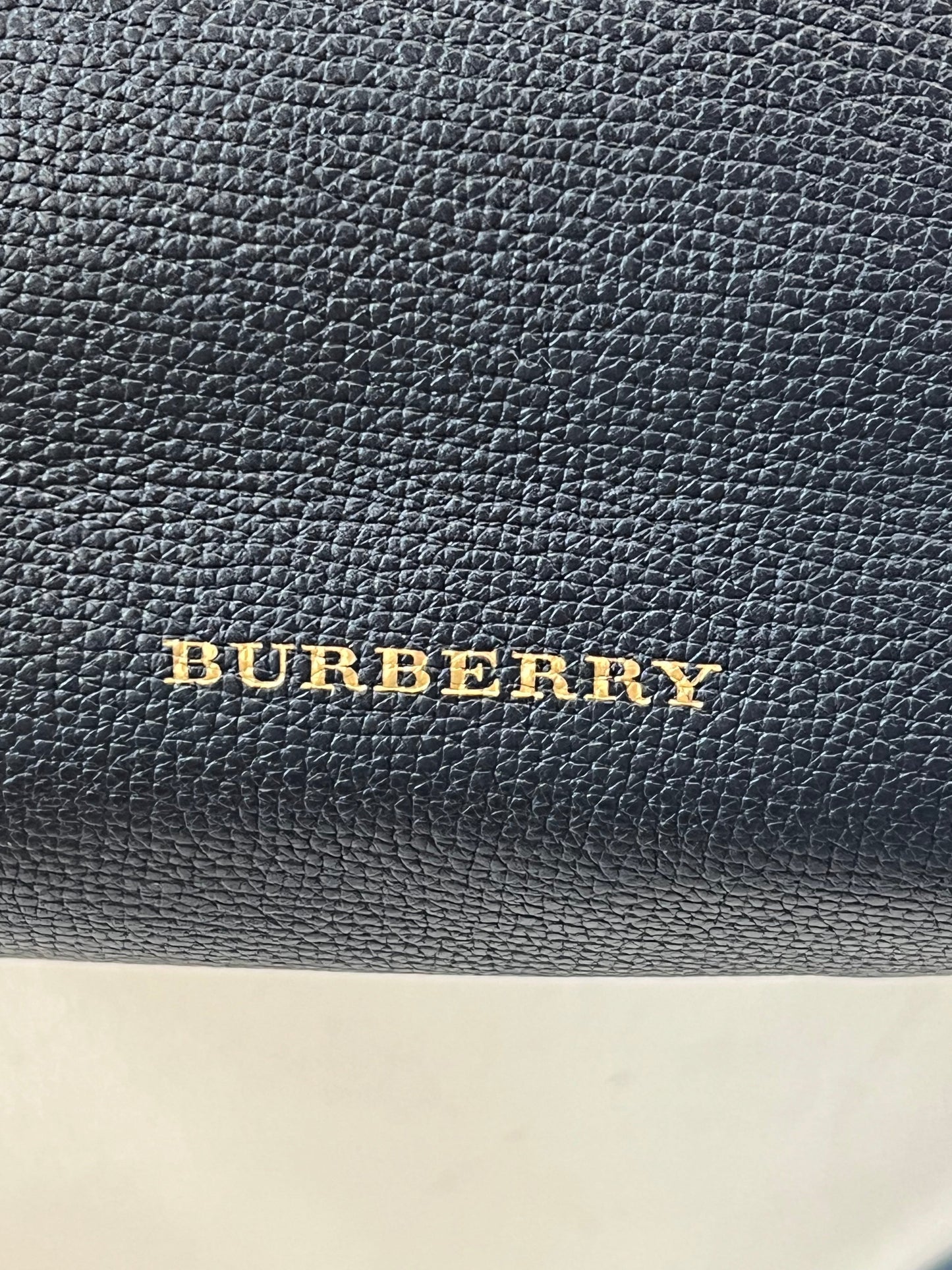 BURBERRY BANNER LEATHER & HO  CHECK TOTE BAG
