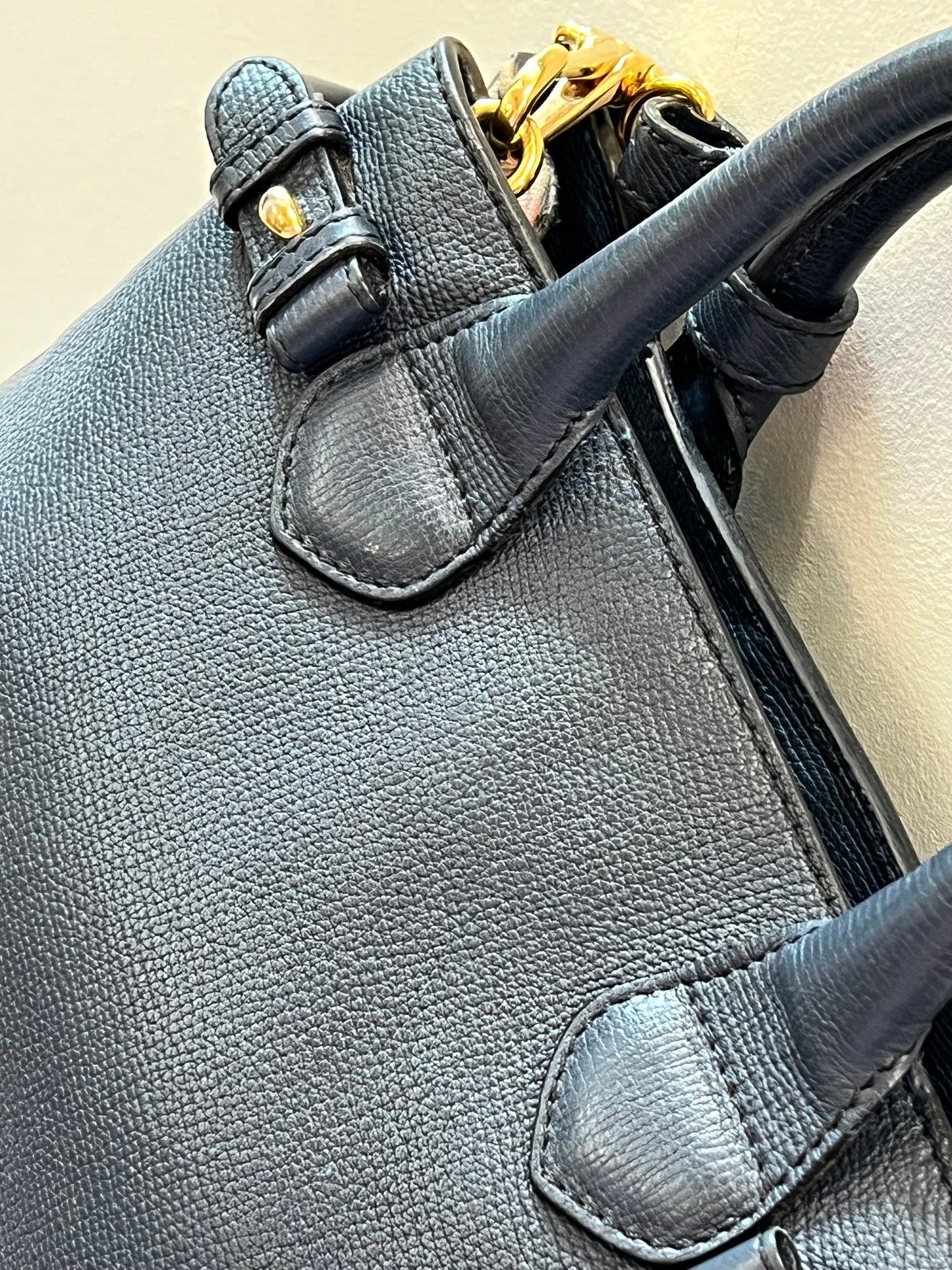 BURBERRY BANNER LEATHER & HO  CHECK TOTE BAG