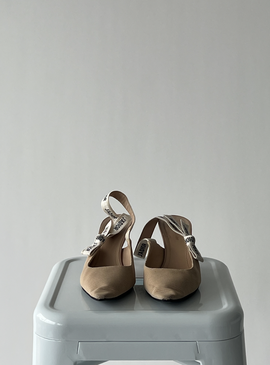Dior Sling Backs - Nude Fabric