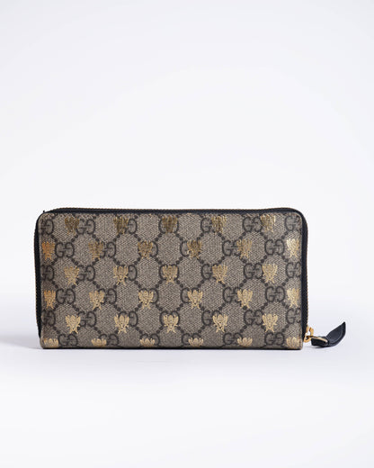 Gucci gg supreme bee bifold long wallet