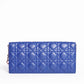 Christian dior blue cannage quilted wallet on chain