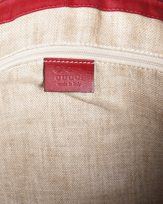 Gucci red gg microguccisima tote bag