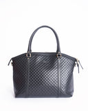 Gucci Black Microguccissima Leather Large Dome Satchel
